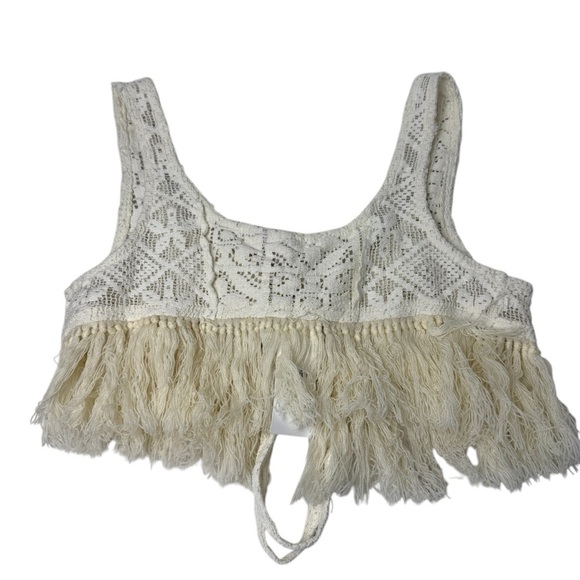 Crochet Y2K Tank Top UO SZ S Beige Lace Boho NWT & Pacsun Mini Jean Skirt SZ 26 - Picture 11 of 14